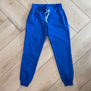 Figs Royal Blue Zamora Joggers with Light Blue Drawstring